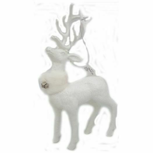 Macys Holiday Lane Large White Deer Ornament 11