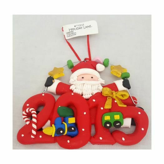 Macys Holiday Lane Childs Clay Santa 2015 Polyresin Ornament