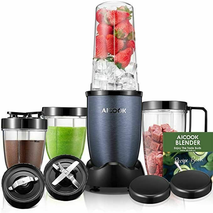 Blender, Aicook Smoothie Blender, 780W High-Speed Personal Blender, 15-Piece Sm