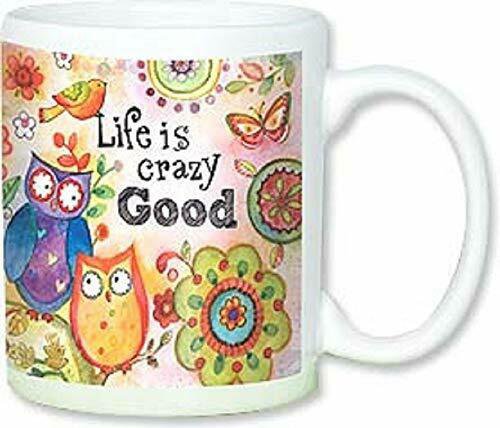 Leanin Tree Ceramic 12oz Coffee Mug Inspirational Good Life Life Is Crazy Good