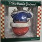 Vintage Design Fabric Mache Roly Poly Fabric Mache Ornament Old World Santa 5.5