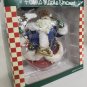 Vintage Design Fabric Mache Roly Poly Fabric Mache Ornament Old World Santa 5.5