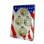 God Bless America Clear Glass Ball Ornaments Set of 4 Made In USA