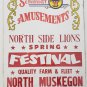 Original Retro Circus Poster - Schmidt Amusements North Side Lions Spring Festiv