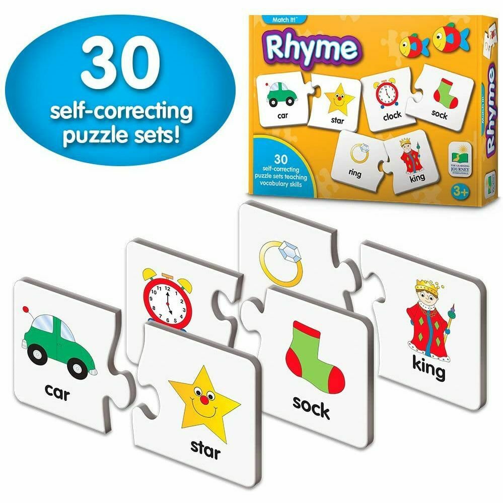 The Learning Journey: Match It! - Rhyme - 30 Self-Correcting Rhyming Words with