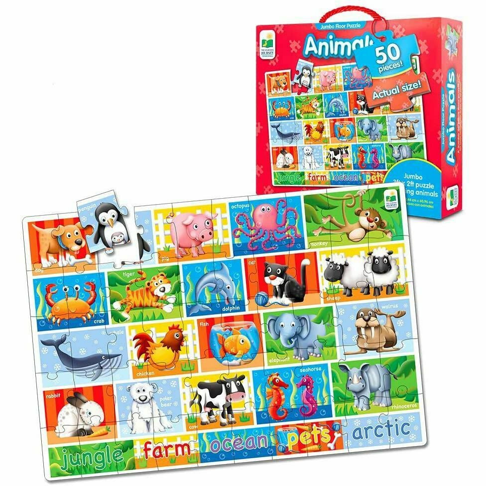 The Learning Journey: Jumbo Floor Puzzles - Animals - Extra Large Puzzle Measur