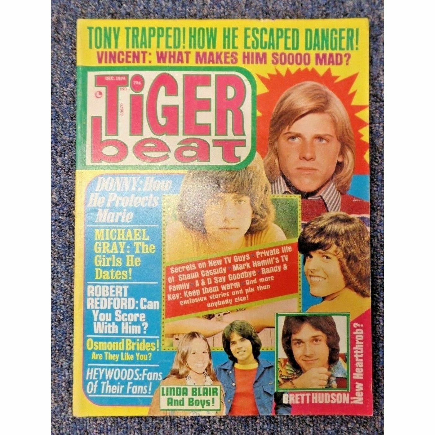 Tiger Beat Osmonds, De Francos, Robert Redford, Heywoods, Linda Blair - Decembe