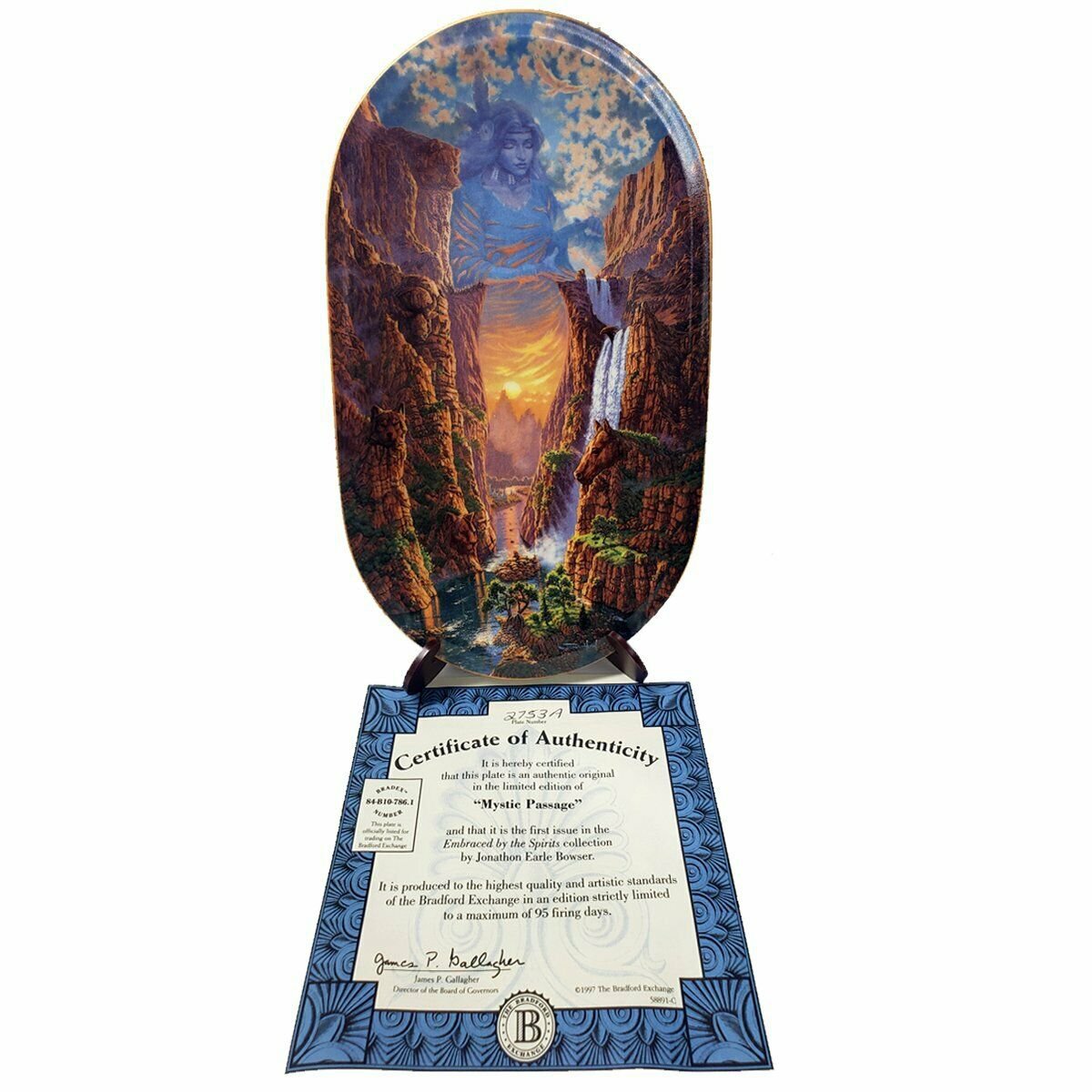 Native American Indian Collector Plate "Mystic Passage" by Jonathon Earle Bowse