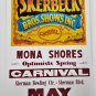 Original Retro Circus Poster - Skerbeck Bros. Shows Inc. Mona Shores Optimists S