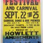 Original Vintage Retro Circus Poster - Lapel Lions Festival & Carnival Howlett A