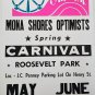 Original Vintage Retro Circus Poster - Skerbek Carnival Mona Shores Optimists Ro