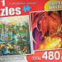 2 Puzzles Magic Kingdom and Red Dragon's Lair 240 Piece Puzzles