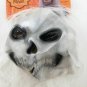 Scary Skull Mask With Attached White Hair