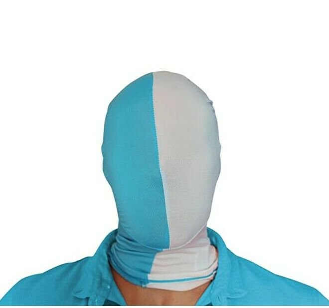 Morphsuit Mask For Halloween - Turquoise/White