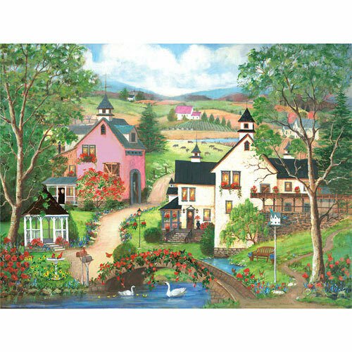 Bits And Pieces 300 Large Piece Puzzle - Butterflies and Bluebirds