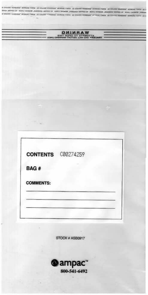 KeepSafe Secure, 25 Pound Tamper-Evident Coin Hopper Fill Bag Case of 500