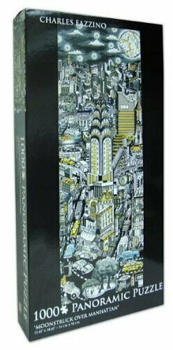 CHARLES FAZZINO Moonstruck Over Manhattan Panoramic Puzzle - 1000 piece (Size 13