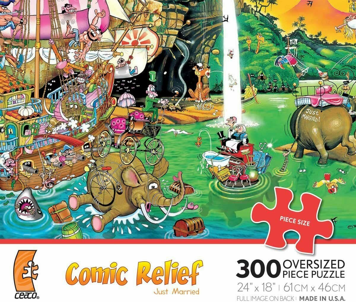 Comic Relief Puzzle - 300 Oversized Pieces - Just Married by Ceaco
