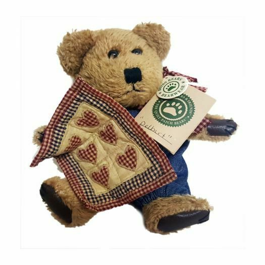 Boyds Bears & Friends Plush Bear - Delbert 10" Quilt Patch Bear