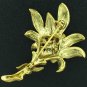 Two Tone Blue and AB Rhinestone Lily Brooch BRO2077