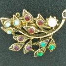 Antiqued Gold Tone Multi Colored Leaf Brooch BRO2100