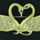 Butler Double Swan Figural Pin BRO2163
