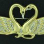 Butler Double Swan Figural Pin BRO2163