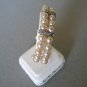 Faux Pearl and Channel Set Rhinestone Memory Bracelet BRA2003