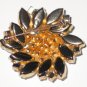 Milk Glass Marquis and Multi Colored Stone Swirl Brooch BRO2011