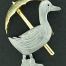 Ultra Craft Pewter Duck with Umbrella BRO2171