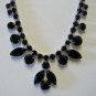 Lustrous Black Rhinestone Vintage Necklace NEC2020