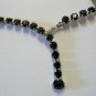 Lustrous Black Rhinestone Vintage Necklace NEC2020