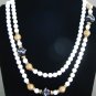 Essex White Glass Rope Necklace with Flare NEC2029