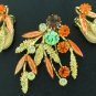 Lovely Autumn Colored Rhinestone Brooch and Matching Earrings  SET2012