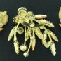 Lovely Autumn Colored Rhinestone Brooch and Matching Earrings  SET2012