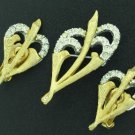 Enchanting Single Leaf Brooch and Earring Demi Parure  SET2018