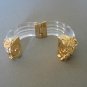 Large Lucite and Gold Tone Clamper Bracelet BRA2002