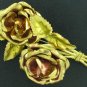 Vintage 1940s Large Goldtone Rose Brooch Bro2093