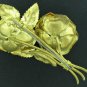 Vintage 1940s Large Goldtone Rose Brooch Bro2093