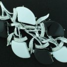 Vintage Black & White Thermo Plastic Brooch Bro2020