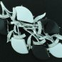 Vintage Black & White Thermo Plastic Brooch Bro2020