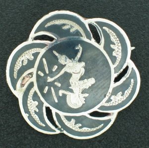 Vintage Signed SIAM Sterling Pin Sbro2002