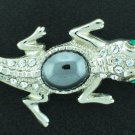 Figural Rhinestone Crocodile Unsigned Brooch BRO2031