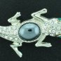 Figural Rhinestone Crocodile Unsigned Brooch BRO2031