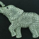 Large Silver Tone Wicker Weave Elephant Brooch BRO2125