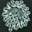 Large Japanned Style Metal and Glitzy Rhinestone Brooch BRO2070