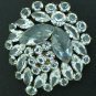 Large Japanned Style Metal and Glitzy Rhinestone Brooch BRO2070