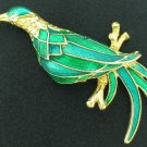 Large Green and Blue Bird Brooch Unsigned BRO2036