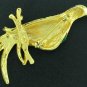 Large Green and Blue Bird Brooch Unsigned BRO2036