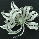Vintage Filigree Silver Tone and Rhinestone Brooch BRO2063